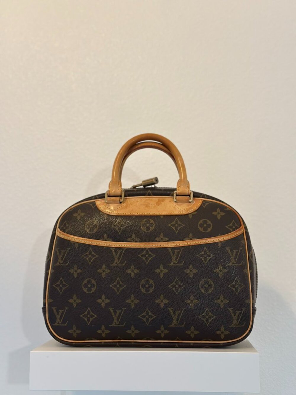 Authentic Louis Vuitton Trouville Monogram Handbag with Dust Bag & Shopping Bag